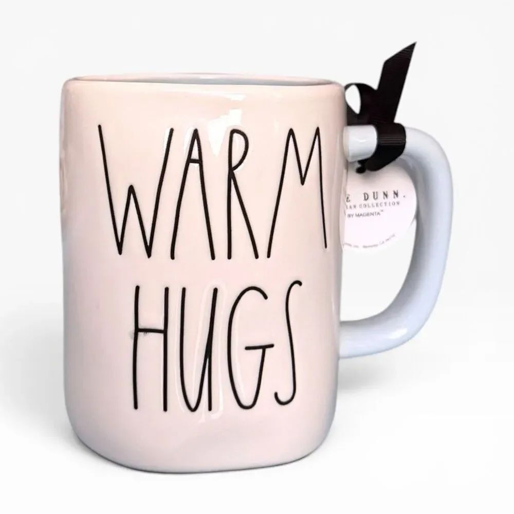 RAE DUNN Disney Frozen "Warm Hugs" Double Sided Olaf Cream Light Blue Mug New